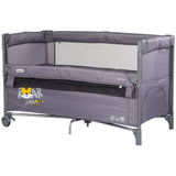 Patut pliabil Chipolino Relax Tiger charcoal cu laterala culisanta