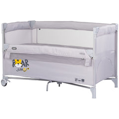 Patut pliabil Chipolino Relax Tiger platinum cu laterala culisanta