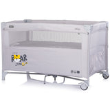Patut pliabil Chipolino Relax Tiger platinum cu laterala culisanta