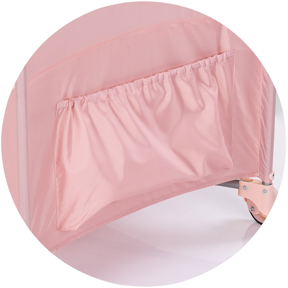 Patut pliabil Chipolino Relax Tiger powder pink cu laterala culisanta