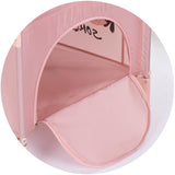 Patut pliabil Chipolino Relax Tiger powder pink cu laterala culisanta
