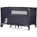 Patut pliabil Chipolino Relax anthracite cu laterala culisanta