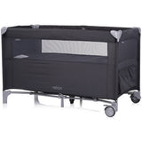 Patut pliabil Chipolino Relax anthracite linen cu laterala culisanta