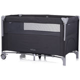 Patut pliabil Chipolino Relax anthracite linen cu laterala culisanta