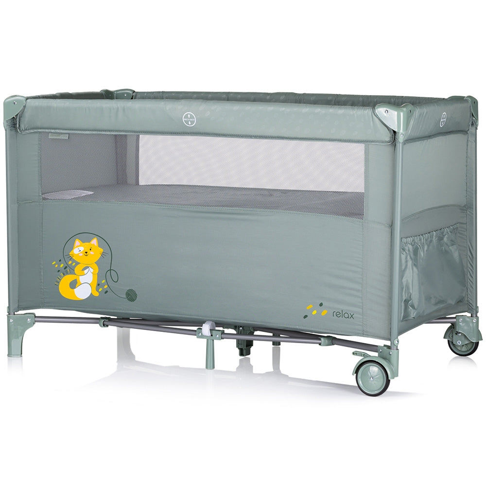 Patut pliabil Chipolino Relax basil cu laterala culisanta - gogobaby.ro