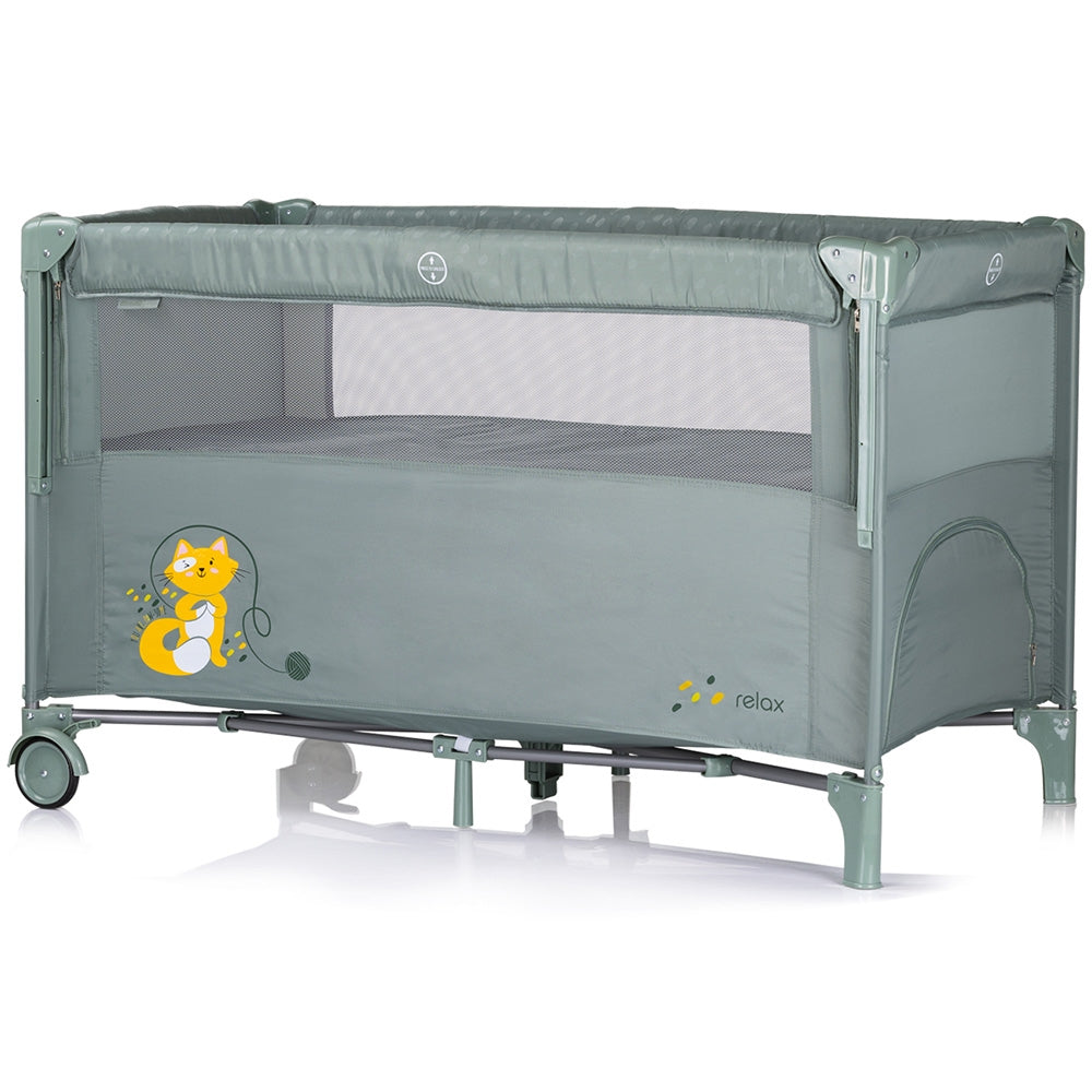 Patut pliabil Chipolino Relax basil cu laterala culisanta - gogobaby.ro
