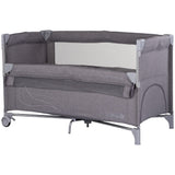 Patut pliabil Chipolino Relax charcoal linen cu laterala culisanta