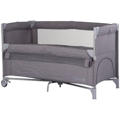 Patut pliabil Chipolino Relax charcoal linen cu laterala culisanta
