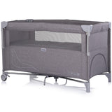 Patut pliabil Chipolino Relax charcoal linen cu laterala culisanta