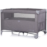 Patut pliabil Chipolino Relax charcoal linen cu laterala culisanta