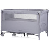 Patut pliabil Chipolino Relax cloud linen cu laterala culisanta