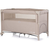Patut pliabil Chipolino Relax latte linen cu laterala culisanta