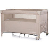 Patut pliabil Chipolino Relax latte linen cu laterala culisanta