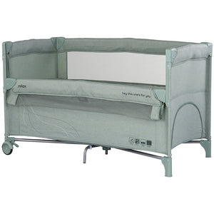 Patut pliabil Chipolino Relax matcha linen cu laterala culisanta