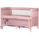 Patut pliabil Chipolino Relax pink marshmallow cu laterala culisanta