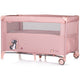 Patut pliabil Chipolino Relax pink marshmallow cu laterala culisanta