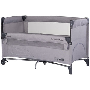 Patut pliabil Chipolino Relax platinum linen cu laterala culisanta