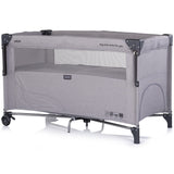 Patut pliabil Chipolino Relax platinum linen cu laterala culisanta
