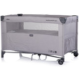Patut pliabil Chipolino Relax platinum linen cu laterala culisanta