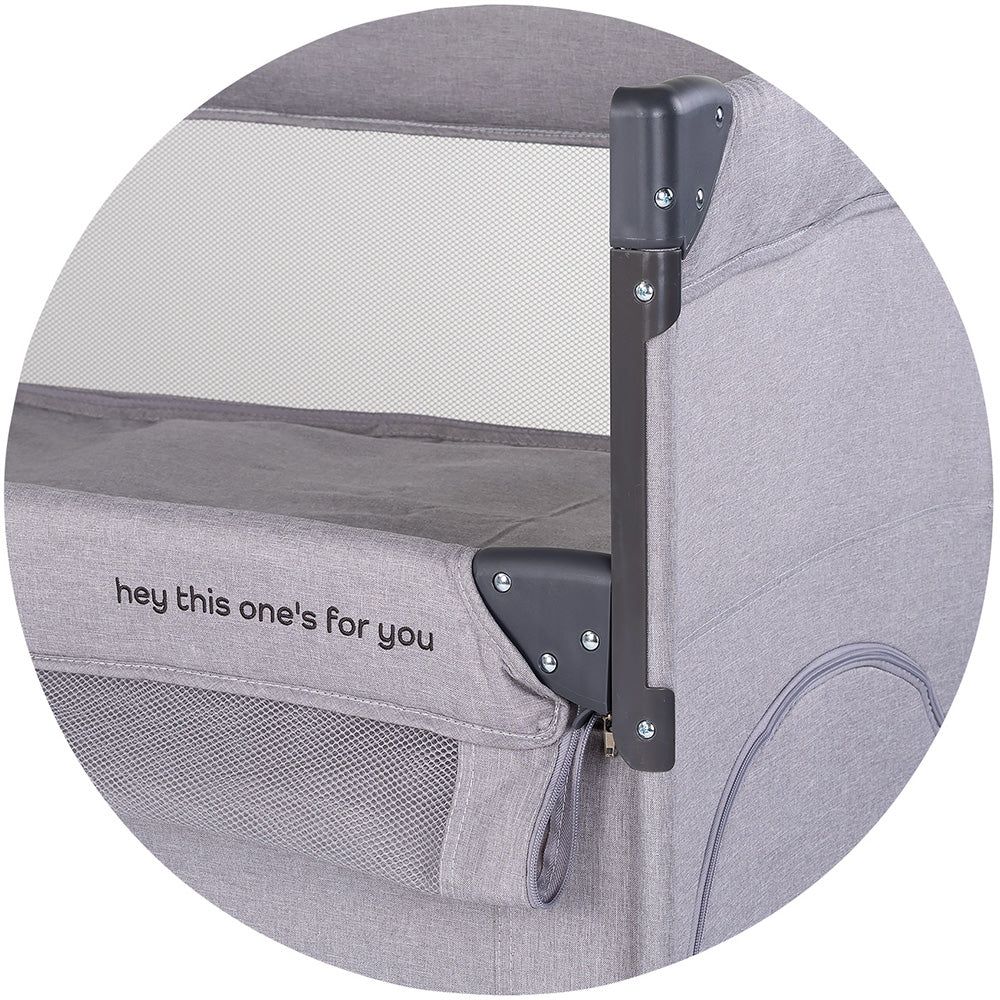 Patut pliabil Chipolino Relax platinum linen cu laterala culisanta