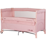 Patut pliabil Chipolino Relax powder pink linen cu laterala culisanta