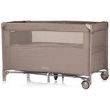 Patut pliabil Chipolino Relax tiramisu linen cu laterala culisanta