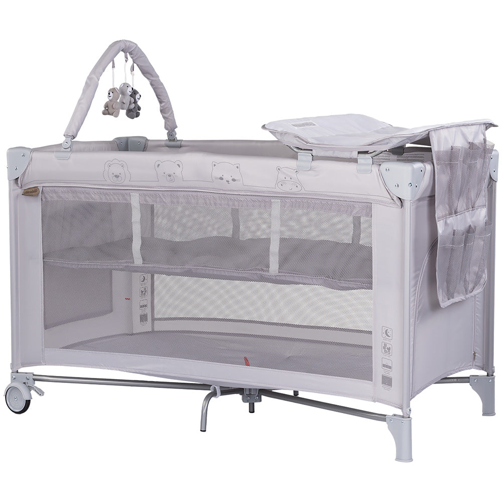 Patut pliabil cu saltea de infasat Chipolino Luna platinum