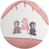 Patut pliabil cu saltea de infasat Chipolino Luna powder pink