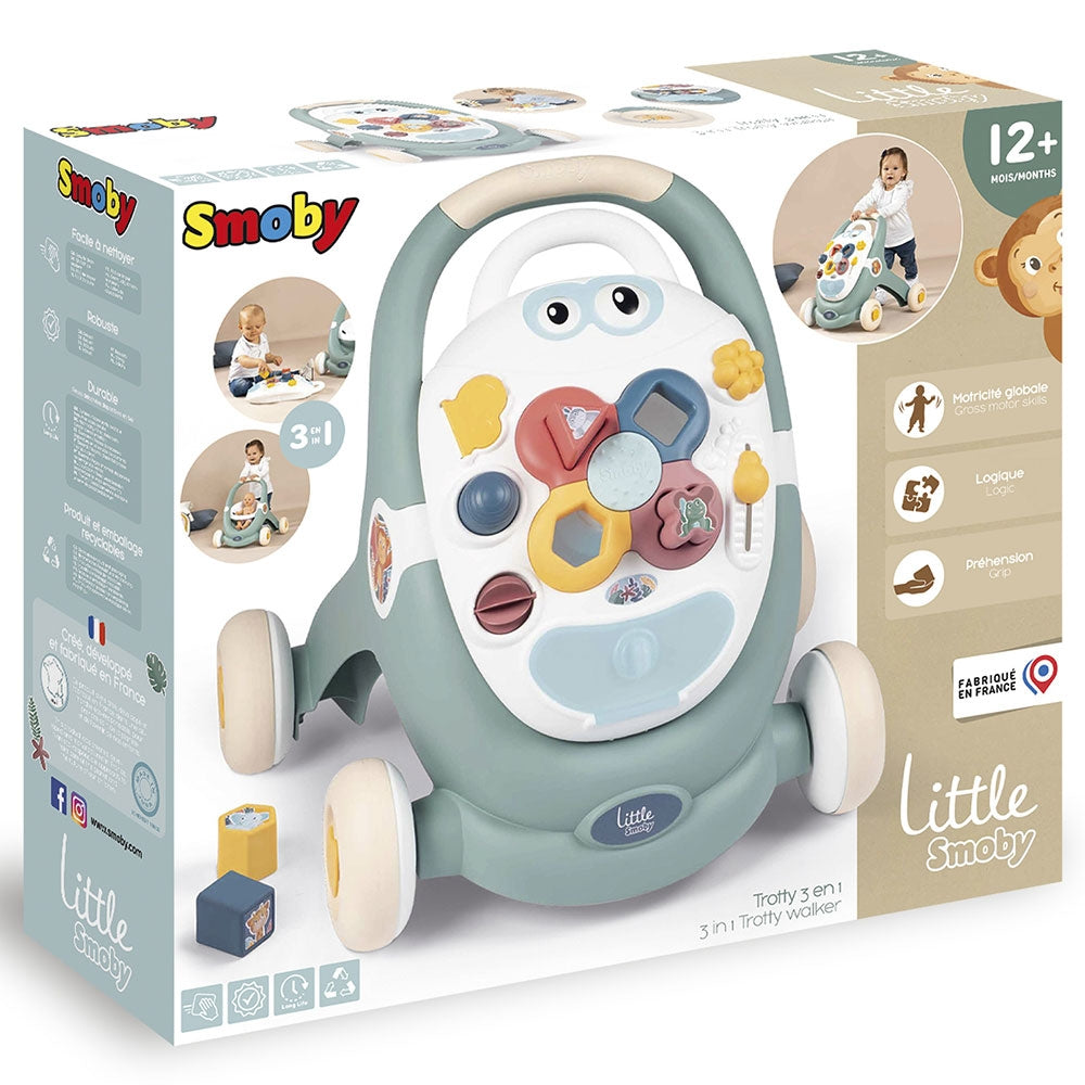 Premergator Smoby Trotty Walker 3 in 1 verde - gogobaby.ro