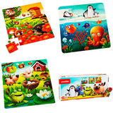Puzzle pentru copii 3in1, 3 Ani+, Puzzlika - Animalutele preferate