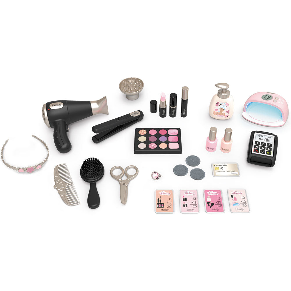 Salon de infrumusetare Smoby My Beauty Center roz cu 26 accesorii