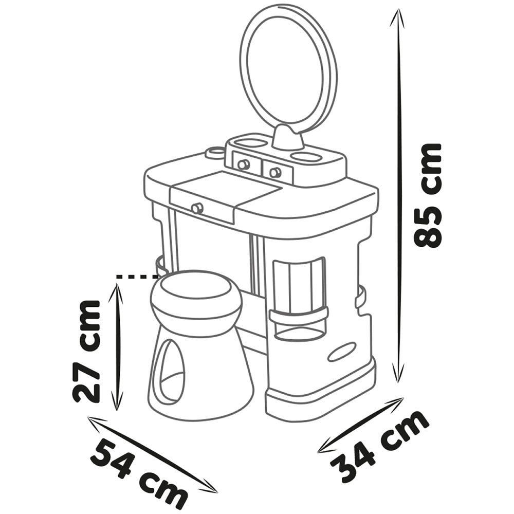 Salon de infrumusetare Smoby My Beauty Dressing Table roz cu 15 accesorii