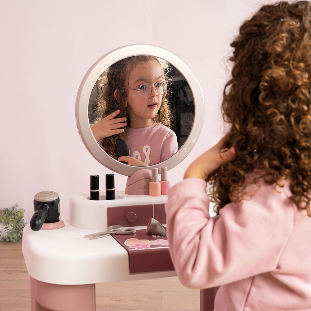 Salon de infrumusetare Smoby My Beauty Dressing Table roz cu 15 accesorii
