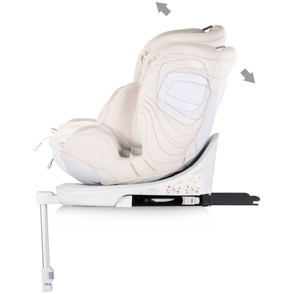 Scaun auto Chipolino Clima Air I-Size 40-150 cm cu sistem Isofix si sezut rotativ biscotta
