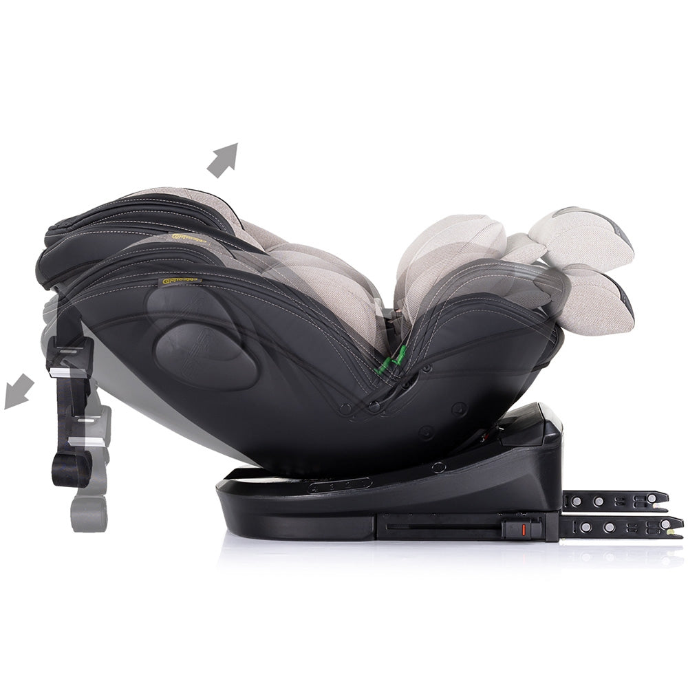 Scaun auto Chipolino Hypnotic I-Size 40-150 cm cu sistem Isofix si sezut rotativ tiramisu