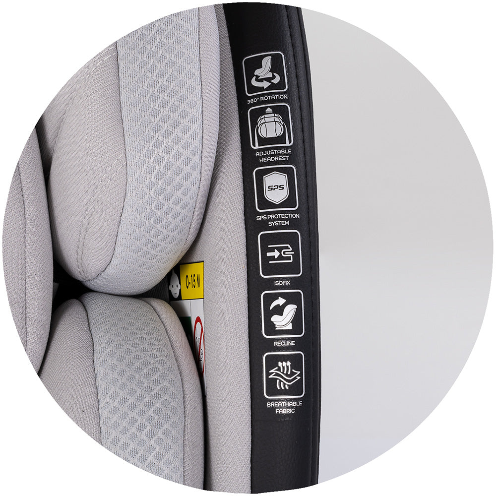 Scaun auto Chipolino Hypnotic Plus I-Size 40-150 cm cu sistem Isofix si sezut rotativ platinum