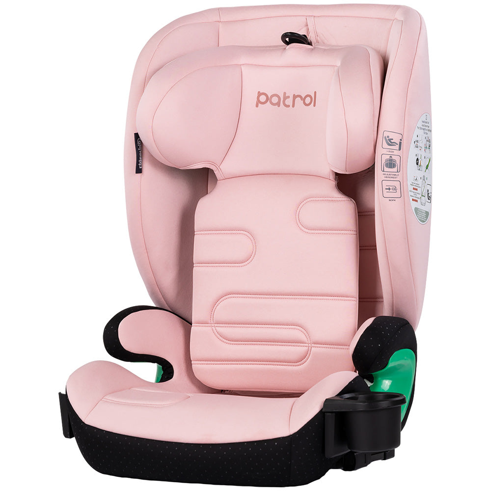 Scaun auto Chipolino Patrol I-Size 100-150 cm cu sistem Isofix powder pink
