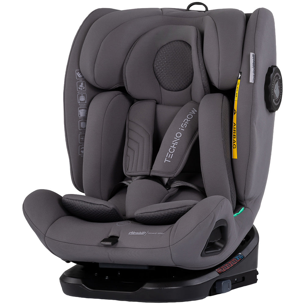 Scaun auto Chipolino Techno iGrow I-Size 40-150 cm cu sistem Isofix si sezut rotativ charcoal