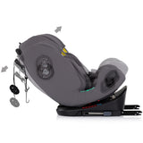 Scaun auto Chipolino Techno iGrow I-Size 40-150 cm cu sistem Isofix si sezut rotativ charcoal