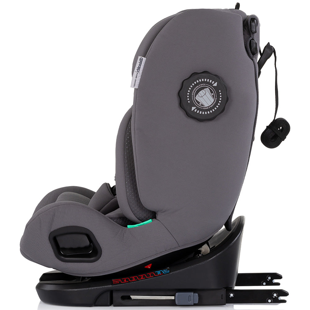 Scaun auto Chipolino Techno iGrow I-Size 40-150 cm cu sistem Isofix si sezut rotativ charcoal