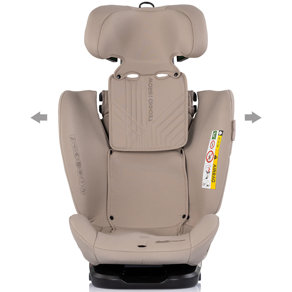 Scaun auto Chipolino Techno iGrow I-Size 40-150 cm cu sistem Isofix si sezut rotativ latte