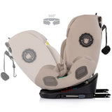 Scaun auto Chipolino Techno iGrow I-Size 40-150 cm cu sistem Isofix si sezut rotativ latte