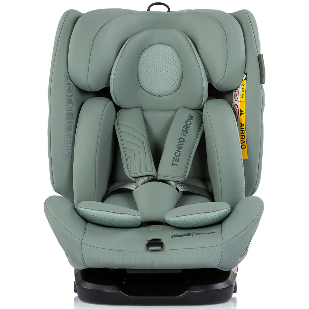 Scaun auto Chipolino Techno iGrow I-Size 40-150 cm cu sistem Isofix si sezut rotativ matcha