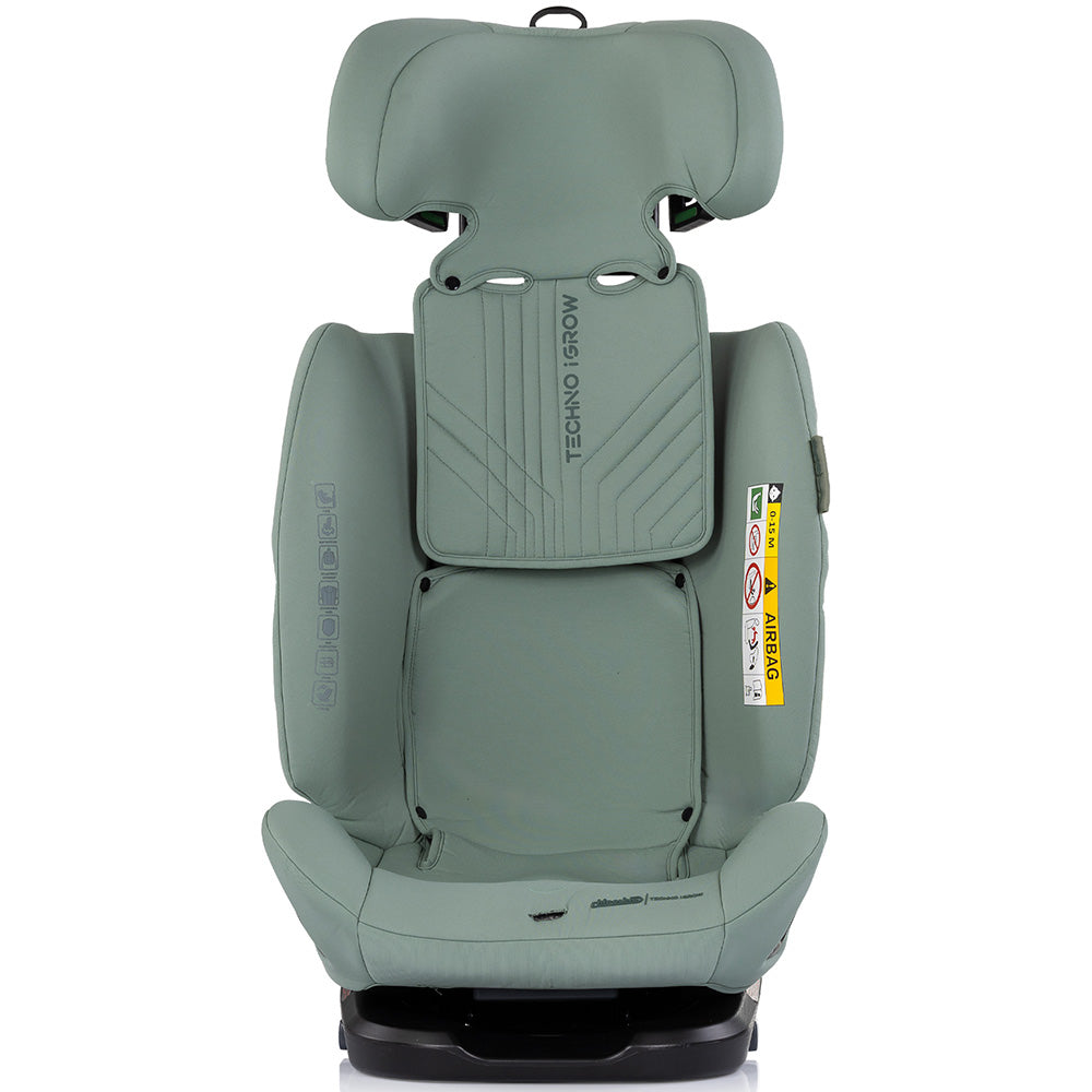 Scaun auto Chipolino Techno iGrow I-Size 40-150 cm cu sistem Isofix si sezut rotativ matcha