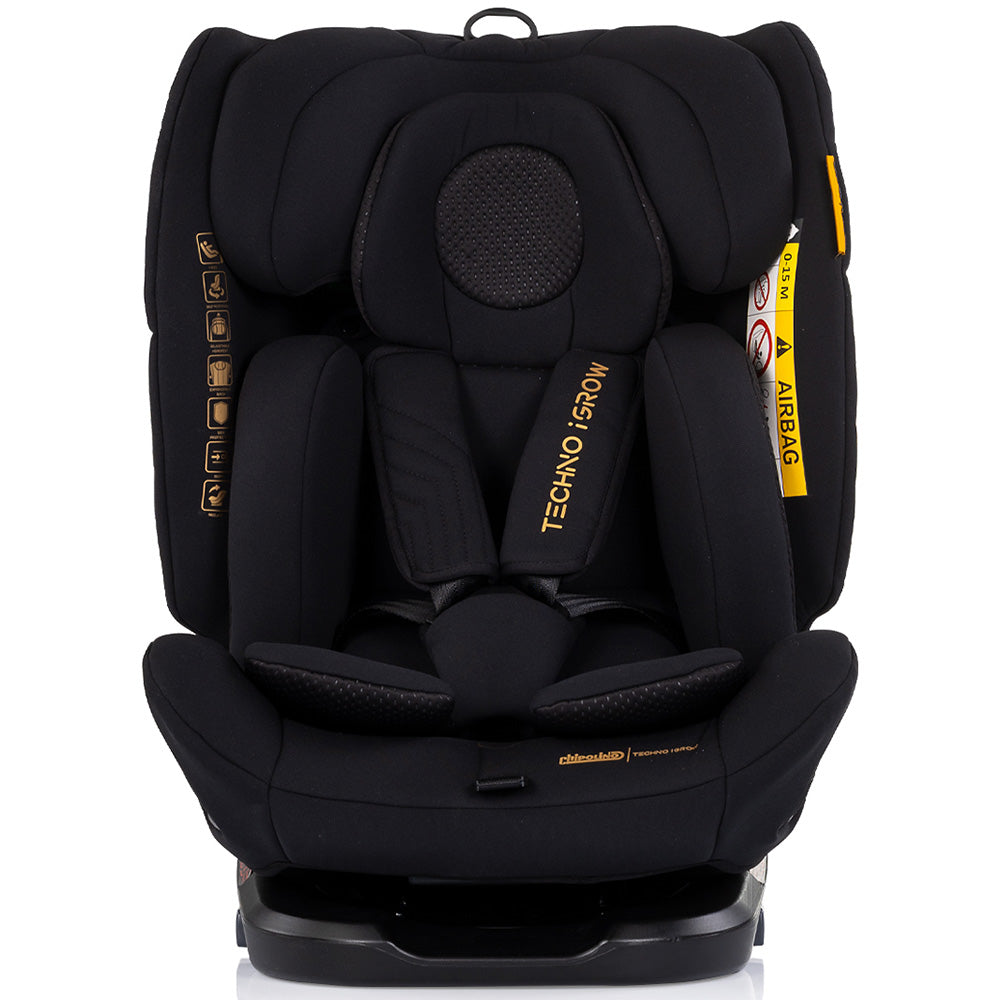Scaun auto Chipolino Techno iGrow I-Size 40-150 cm cu sistem Isofix si sezut rotativ noir