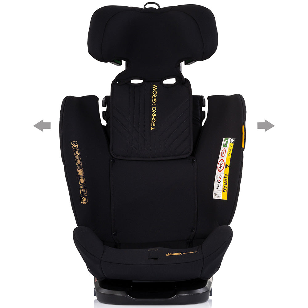 Scaun auto Chipolino Techno iGrow I-Size 40-150 cm cu sistem Isofix si sezut rotativ noir