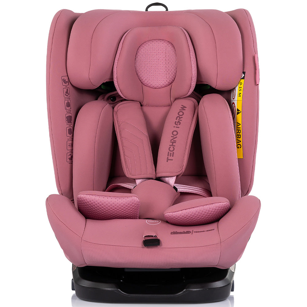 Scaun auto Chipolino Techno iGrow I-Size 40-150 cm cu sistem Isofix si sezut rotativ powder pink
