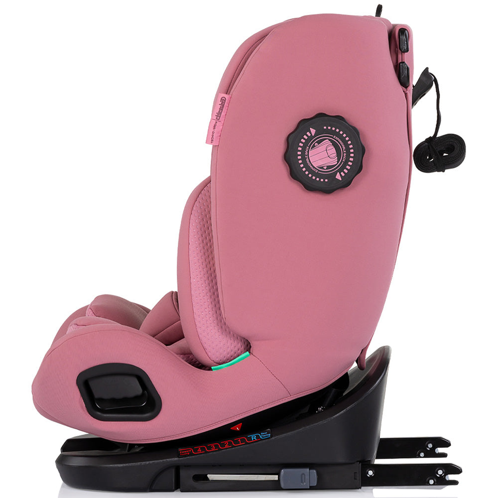 Scaun auto Chipolino Techno iGrow I-Size 40-150 cm cu sistem Isofix si sezut rotativ powder pink
