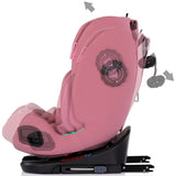 Scaun auto Chipolino Techno iGrow I-Size 40-150 cm cu sistem Isofix si sezut rotativ powder pink