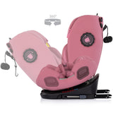 Scaun auto Chipolino Techno iGrow I-Size 40-150 cm cu sistem Isofix si sezut rotativ powder pink